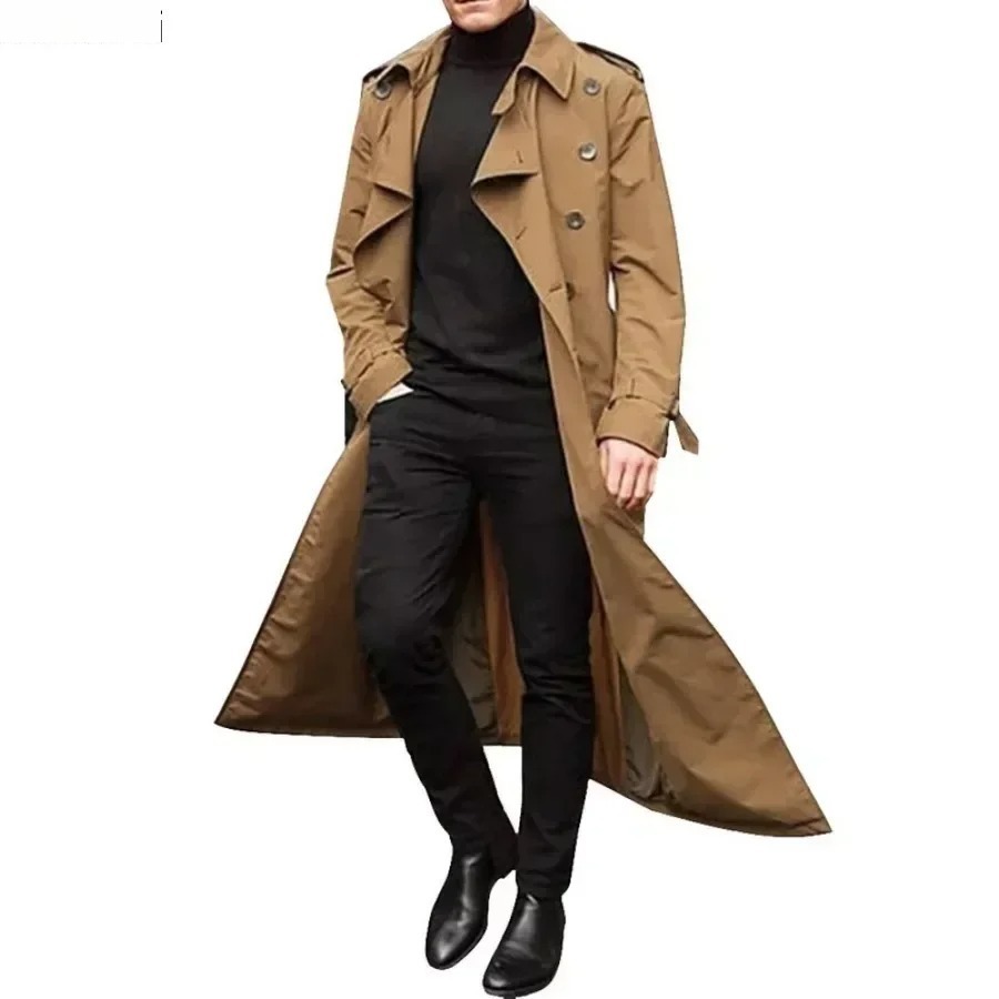 Men'S Fashion X - 남성 롱 트렌치 코트 재킷 패션