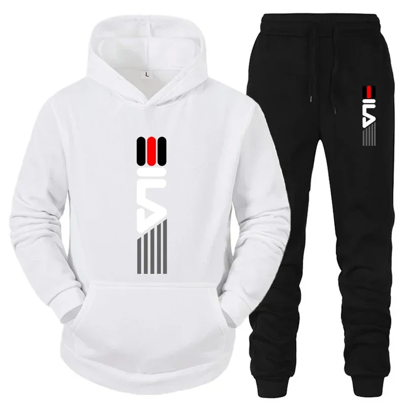 Jogger Sweatpants Men - 남성용 트랙수트 후드 스웨트셔츠+스웨트팬츠 2종 세트