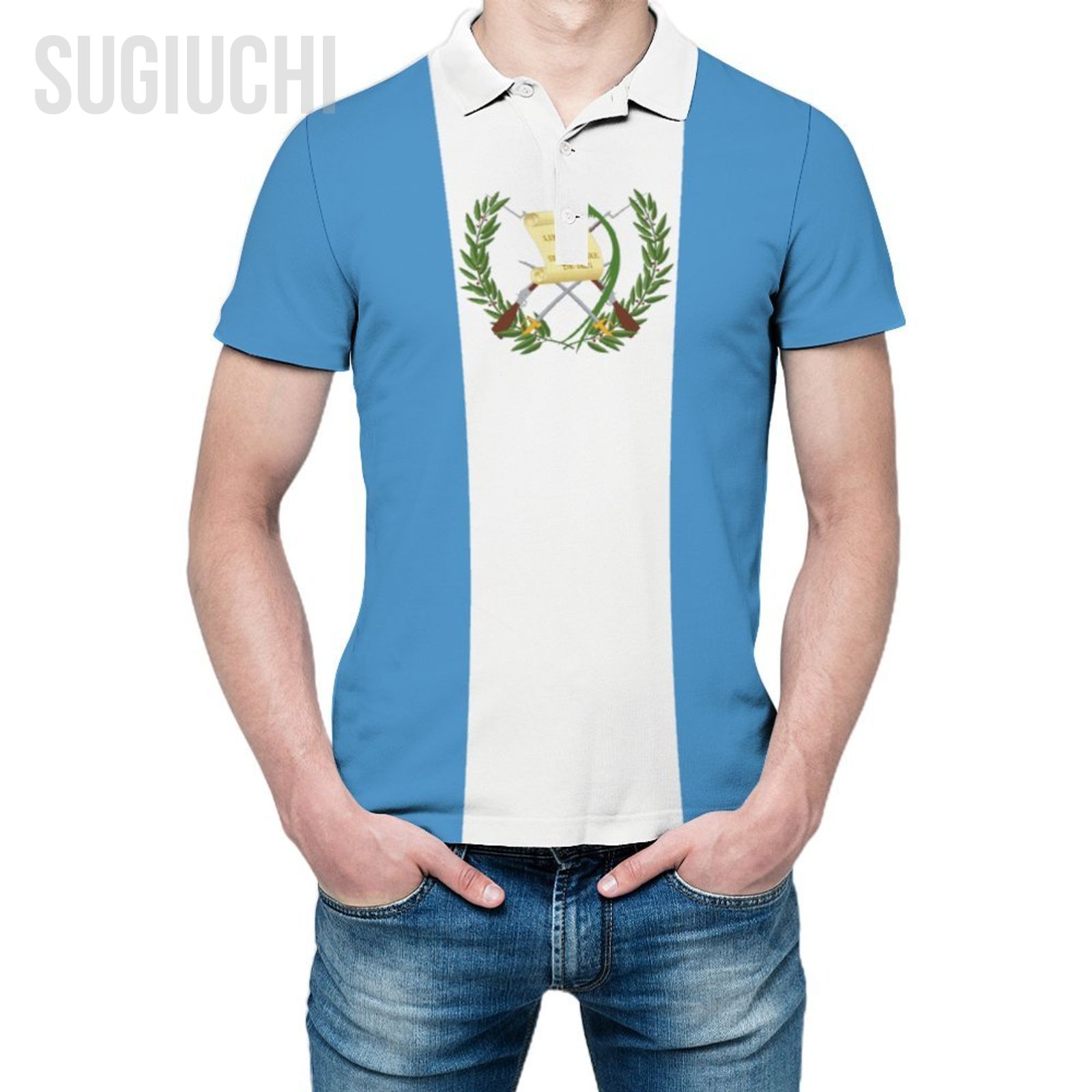 Men'S Fashion Guatemala - 유니섹스 폴로 셔츠 과테말라 국기 3D