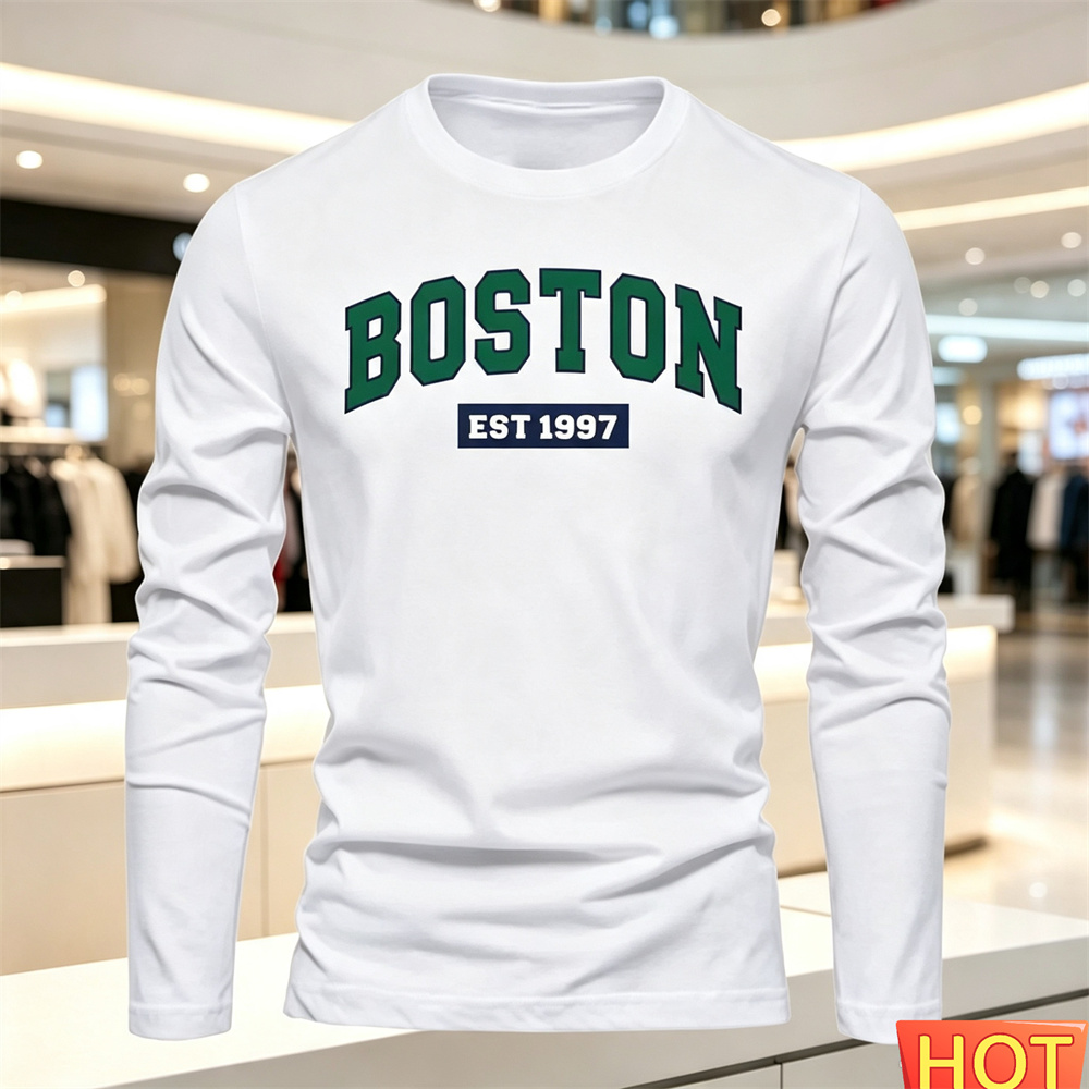 Men'S Fashion Usa - 가을 여름 남성용 긴팔 티셔츠 문자