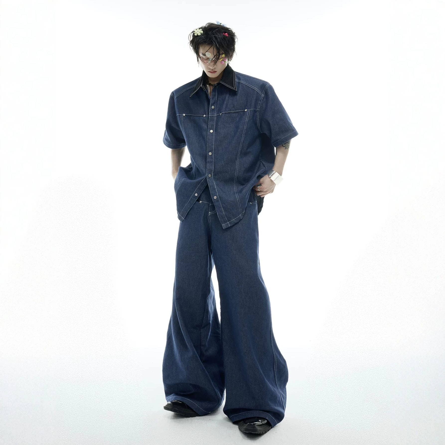 Men'S Fashion Jeans - 여름 남성 데님 매칭 세트 아메리칸