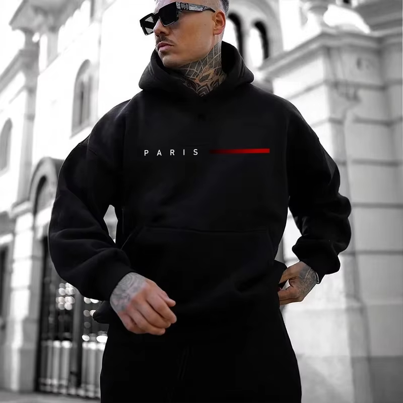 Men'S Fashion Paris 2025 - 지속 가능한 소재 파리 후드티 남성용