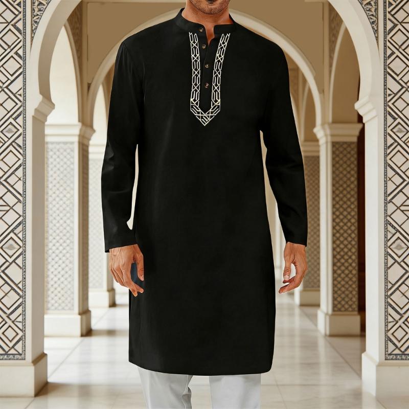 Men'S Fashion For Hot Weather - Y3NE Mens 루즈핏 무슬림 롱 로브