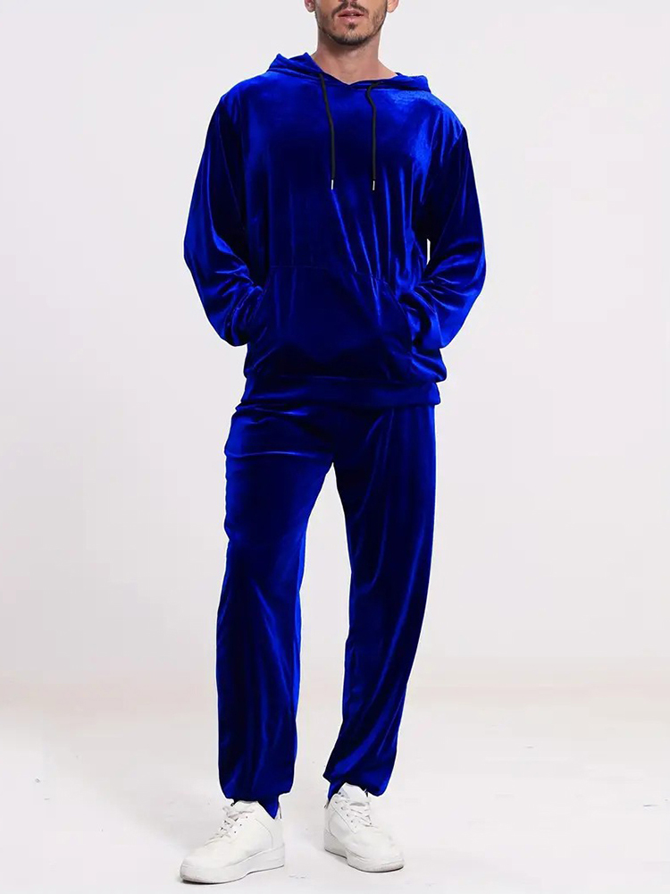 Mens Fashion Vintage - 패션 솔리드 컬러 벨벳 투피스 세트