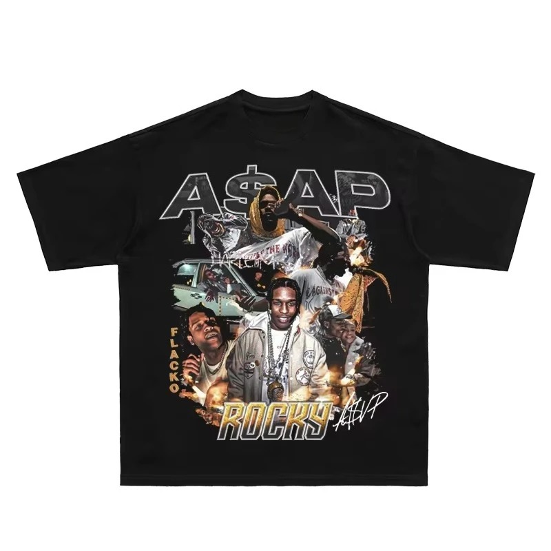 Mens Fashion Early 2000S - ASAP Loki Portrait 패턴 프린트 티셔츠,