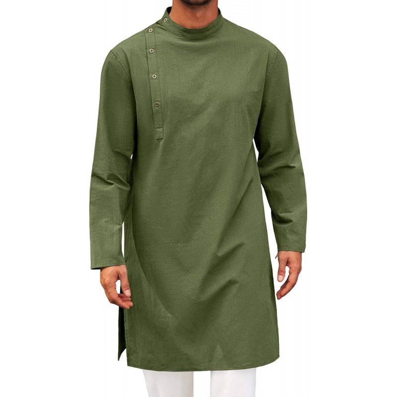 Men'S Fashion Kurta - 남성 카프탄 토브 로브 긴소매 코튼