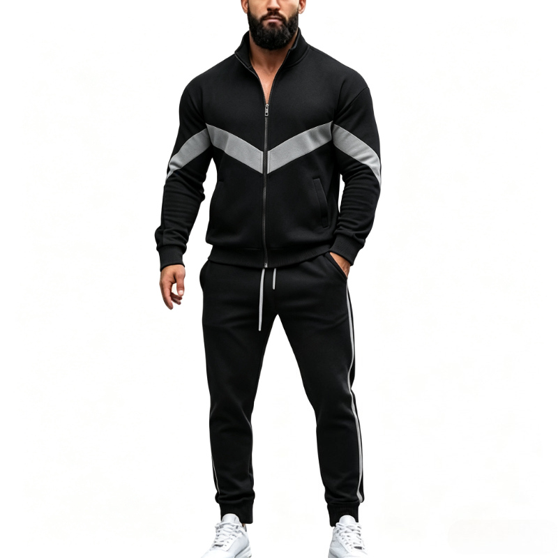 Jogger Sweatpants Men - 가을 패치워크 트랙슈트 남성 2피스 스포츠웨어