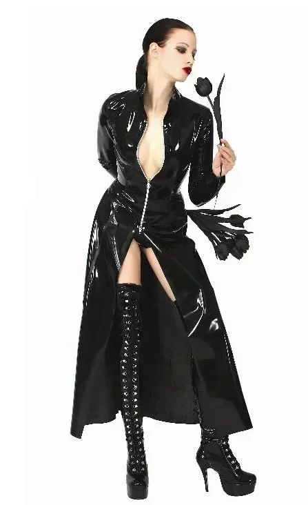 영화 네오 트렌치 블랙 글로시 PVC 가죽 코트 매트릭 - Trench Coat Men 리뷰 및 가격