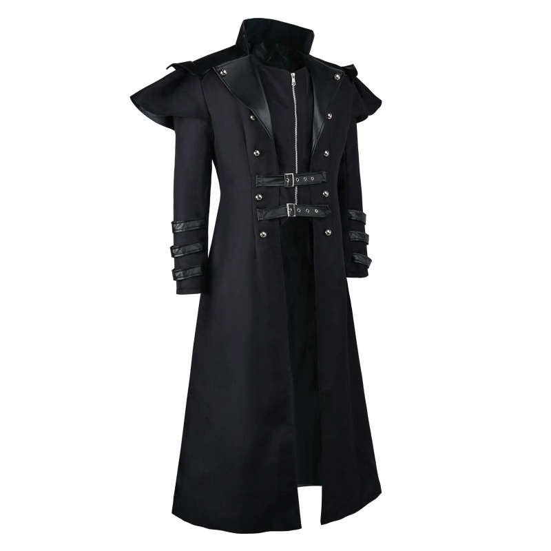 남성용 고딕 스팀펑크 코트 – 롱 펑크 트렌치, 더블  - Trench Coat Men 리뷰 및 가격