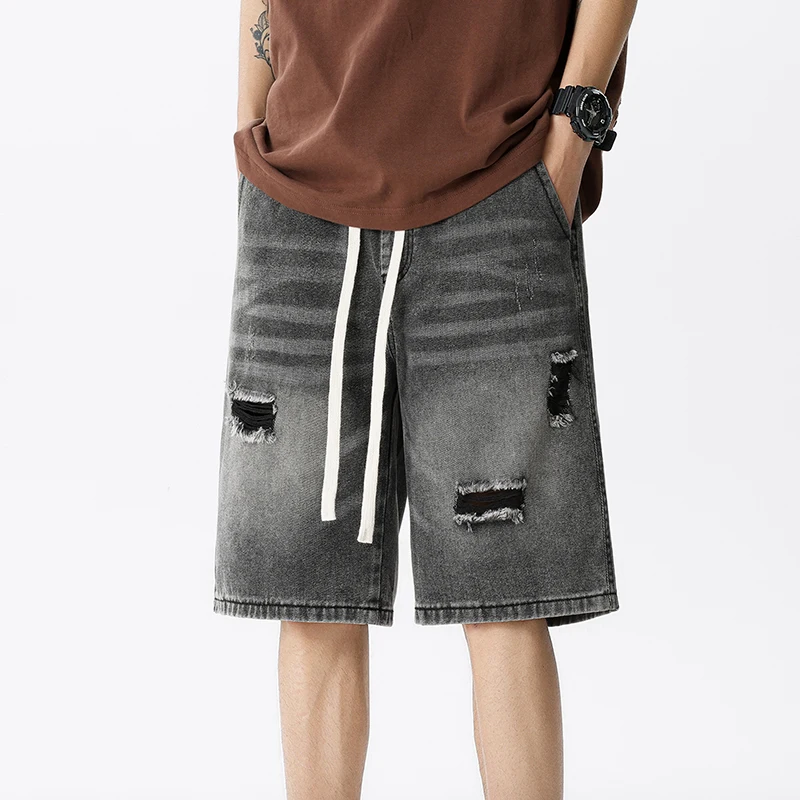 여름 얇은 데님 반바지 남성 레트로 streetwear - Men'S Fashion Jeans 리뷰 및 가격