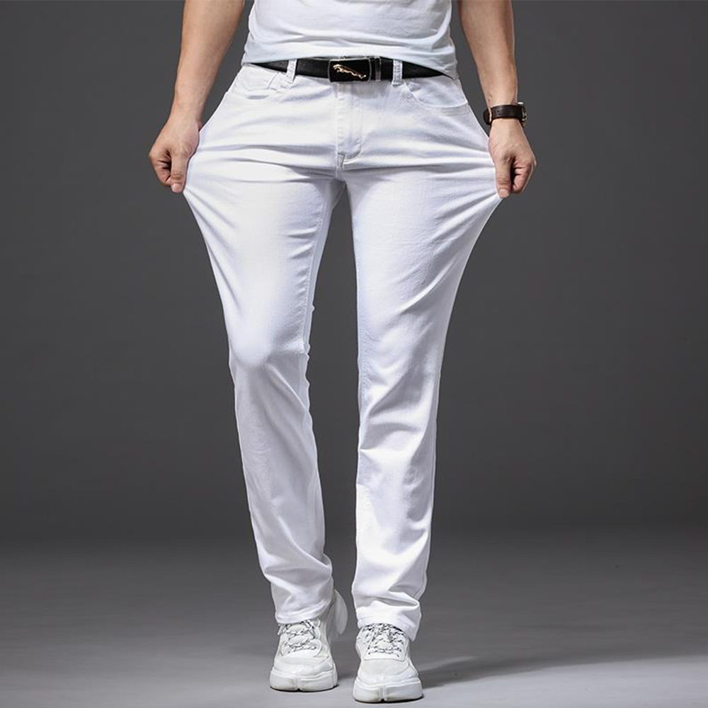 남성 화이트 청바지 탄력 스트레이트 슬림 피트 캐주얼  - Men'S Fashion For 60 Year Old 리뷰 및 가격