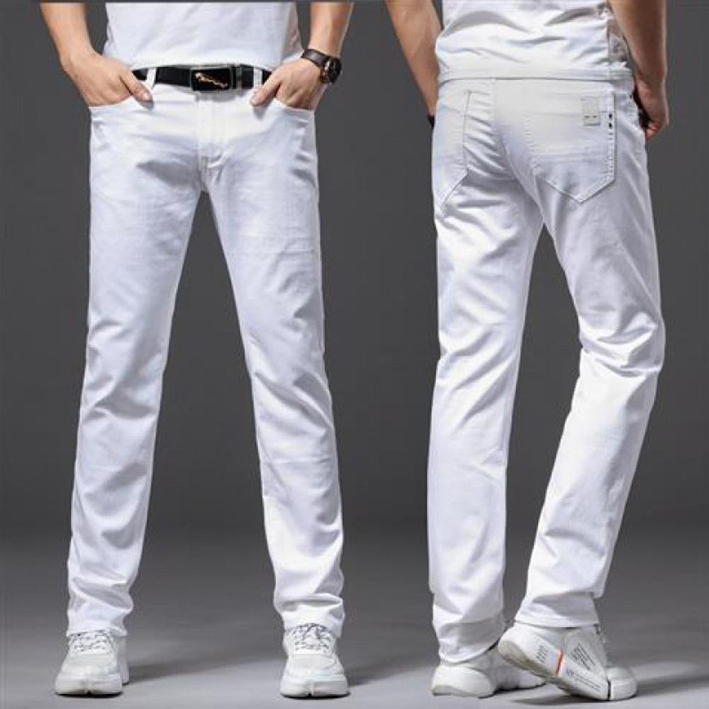 남성 화이트 청바지 탄력 스트레이트 슬림 피트 캐주얼  - Men'S Fashion For 60 Year Old 리뷰 및 가격