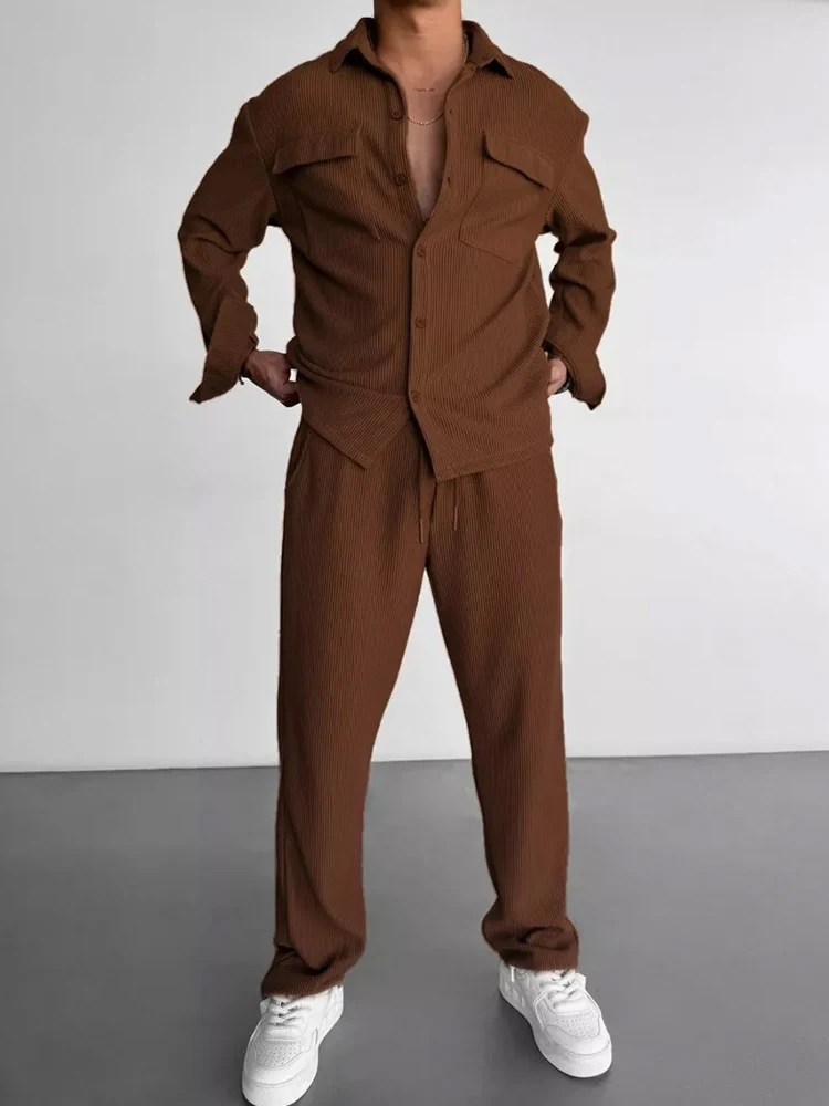 2025 봄 캐주얼 남성 두 조각 정장 streetwe - Corduroy Jacket Men 리뷰 및 가격