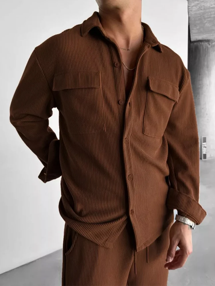 2025 봄 캐주얼 남성 두 조각 정장 streetwe - Corduroy Jacket Men 리뷰 및 가격
