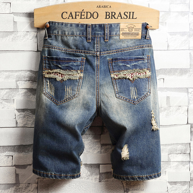 찢어진 힙합 데님 반바지 남성 여름 패션 루즈핏 패치워 - Men'S Fashion Jeans 리뷰 및 가격