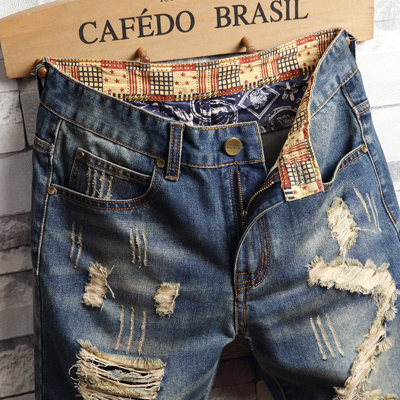 찢어진 힙합 데님 반바지 남성 여름 패션 루즈핏 패치워 - Men'S Fashion Jeans 리뷰 및 가격