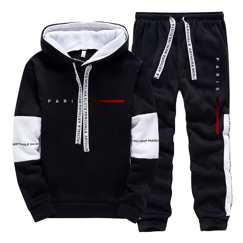 파리 패션 후디 스트리트웨어 남성 세트 후드 스웨트셔츠 - Jogger Sweatpants Men 리뷰 및 가격