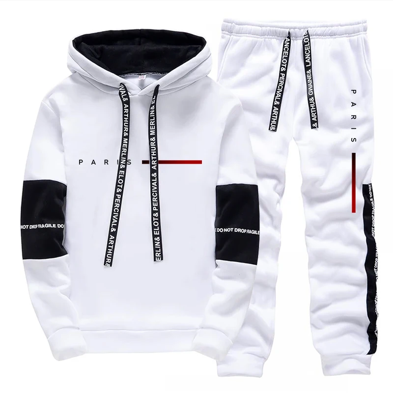 파리 패션 후디 스트리트웨어 남성 세트 후드 스웨트셔츠 - Jogger Sweatpants Men 리뷰 및 가격