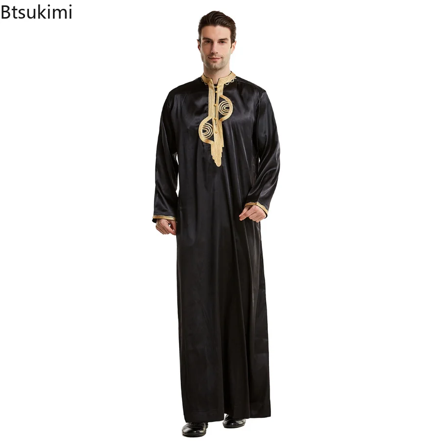 무슬림 남성 의류 카프탄 로브 긴 소매 스탠드 칼라 이 - Men'S Fashion Kurta 리뷰 및 가격