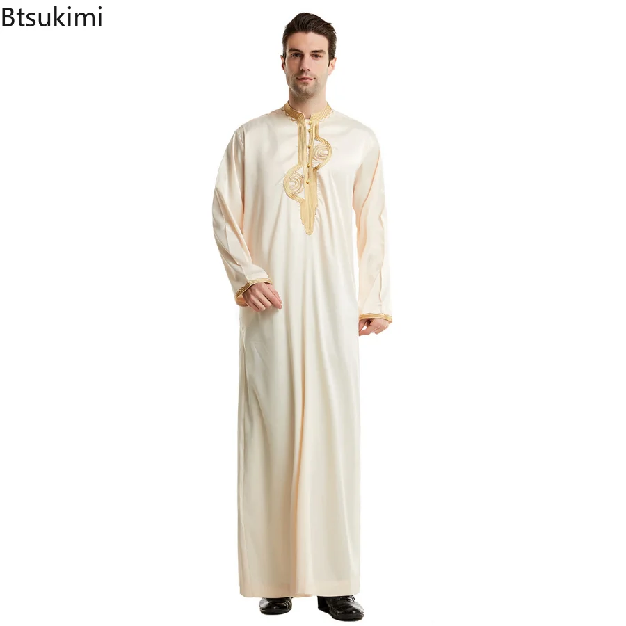 무슬림 남성 의류 카프탄 로브 긴 소매 스탠드 칼라 이 - Men'S Fashion Kurta 리뷰 및 가격