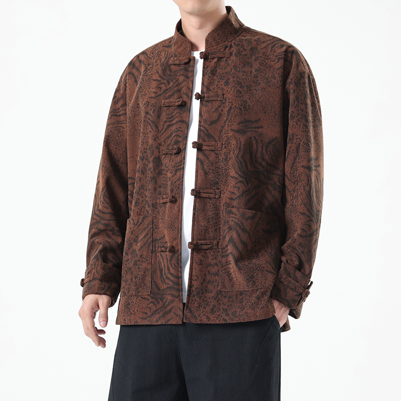 가을 중국풍 코듀로이 재킷 남성용 호랑이 무늬 캐주얼  - Corduroy Jacket Men 리뷰 및 가격
