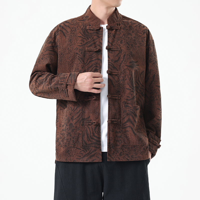 가을 중국풍 코듀로이 재킷 남성용 호랑이 무늬 캐주얼  - Corduroy Jacket Men 리뷰 및 가격