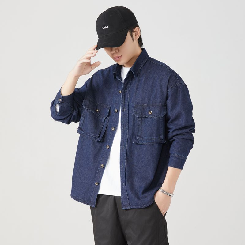 순수 코튼 툴링 셔츠 남성 봄 가을 streetwear - Men'S Fashion X 리뷰 및 가격
