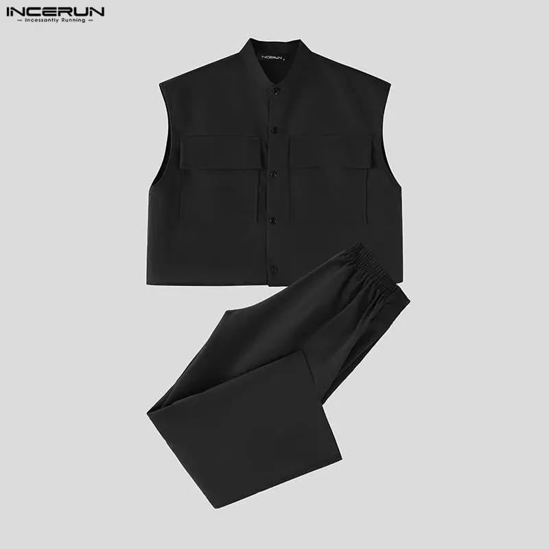 INCERUN 남성 세트 솔리드 민소매 크롭 탑 셔츠  - Men'S Fashion Usa 리뷰 및 가격