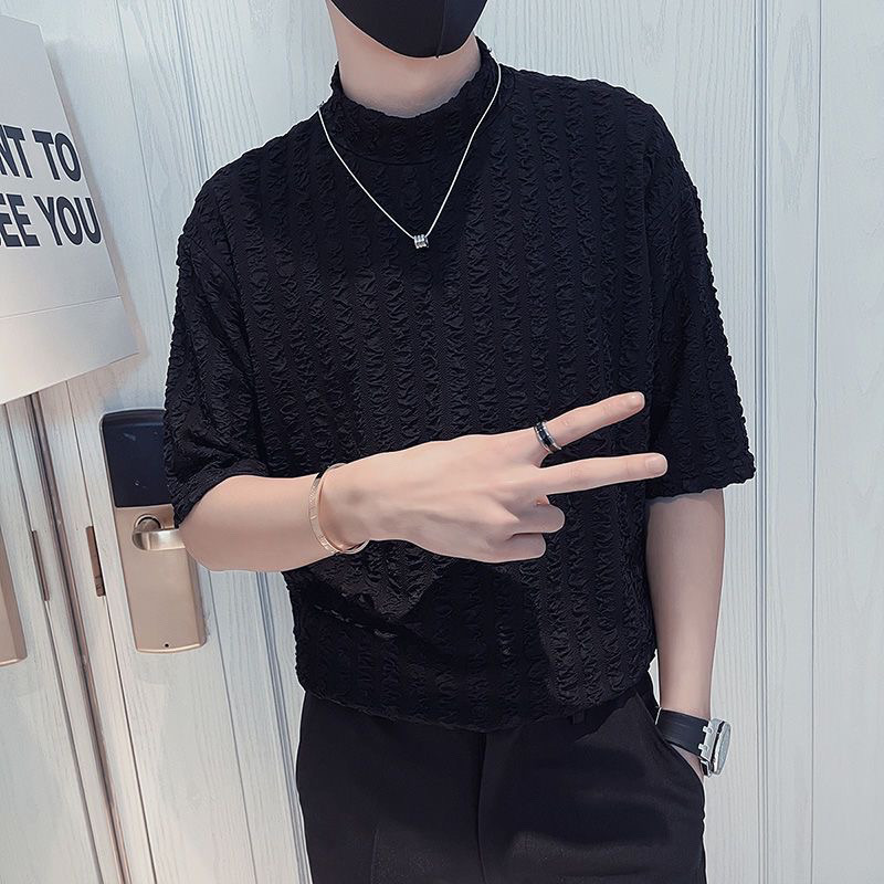 남성용 하프 하이 칼라 반팔 아이스 실크 셔츠, 더운  - Men'S Fashion For Hot Weather 리뷰 및 가격