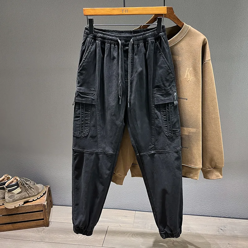 느슨한 카고 조거 코튼 스웻팬츠 블랙 카키 플러스 사이 - Jogger Sweatpants Men 리뷰 및 가격