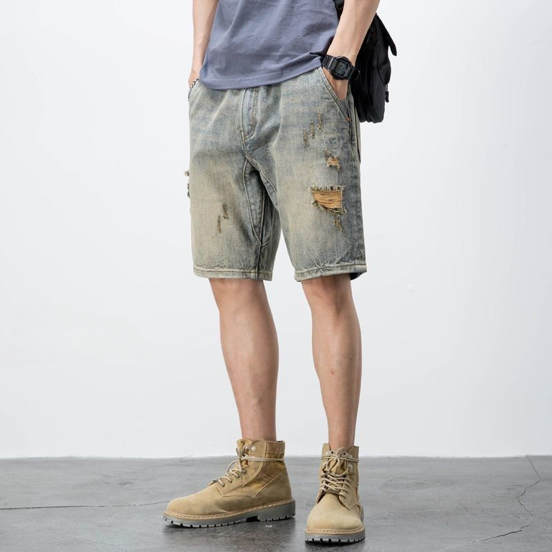 남성용 짧은 청바지 바지, 텍스트 포켓이 있는 특대 데 - Men'S Fashion Jeans 리뷰 및 가격