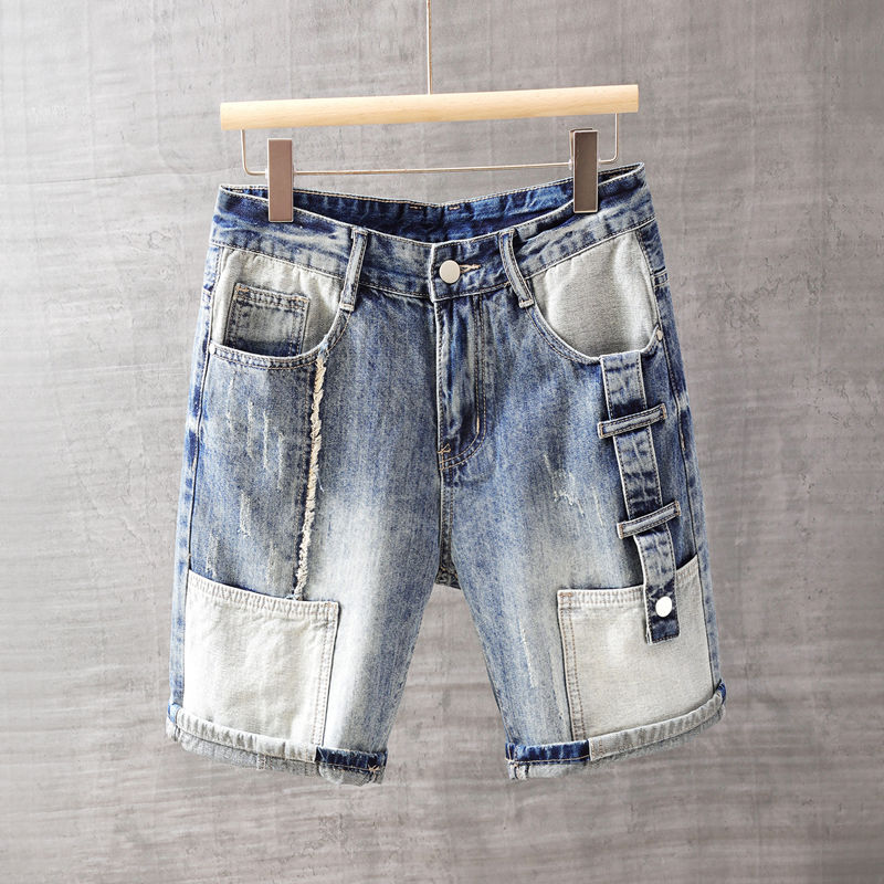 남성용 짧은 청바지 바지 포켓 세탁 블루 남성 데님 반 - Men'S Fashion Jeans 리뷰 및 가격