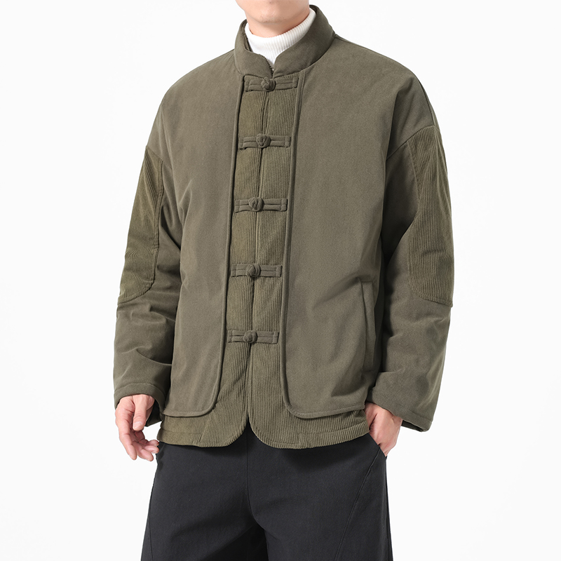중국 스타일 남성용 면 패딩 재킷 가을 겨울 남성용 따 - Corduroy Jacket Men 리뷰 및 가격