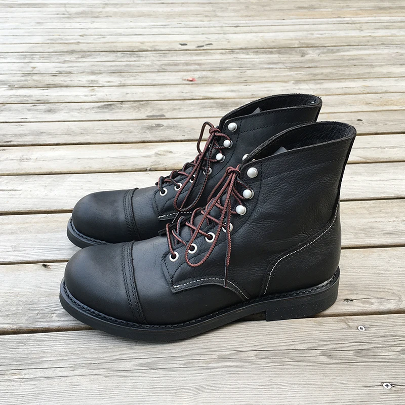 새로운 남성 신발 명품 브랜드 빈티지 남성 부츠 소가죽 - Mens Fashion Vintage 리뷰 및 가격