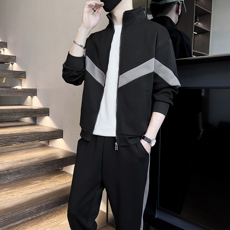 가을 패치워크 트랙슈트 남성 2피스 스포츠웨어 세트 스 - Jogger Sweatpants Men 리뷰 및 가격