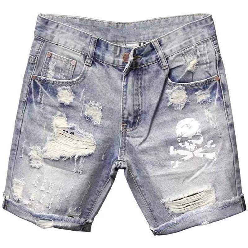 여름 남성 착용 비드 홀 거지 스트레치 찢어진 짧은 청 - Men'S Fashion Jeans 리뷰 및 가격