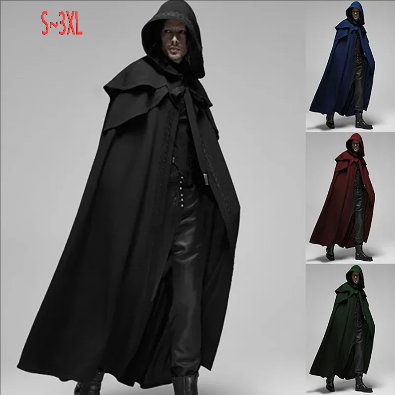 남성 수도사 코스프레 의상 중세 빈티지 고딕 후드 루즈 - Trench Coat Men 리뷰 및 가격