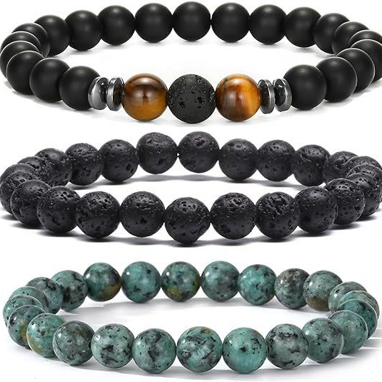 아마존 인기 상품 천연석 8mm 남녀 커플 팔찌 세트, - Amazon Men'S Fashion 리뷰 및 가격