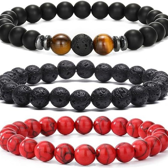아마존 인기 상품 천연석 8mm 남녀 커플 팔찌 세트, - Amazon Men'S Fashion 리뷰 및 가격