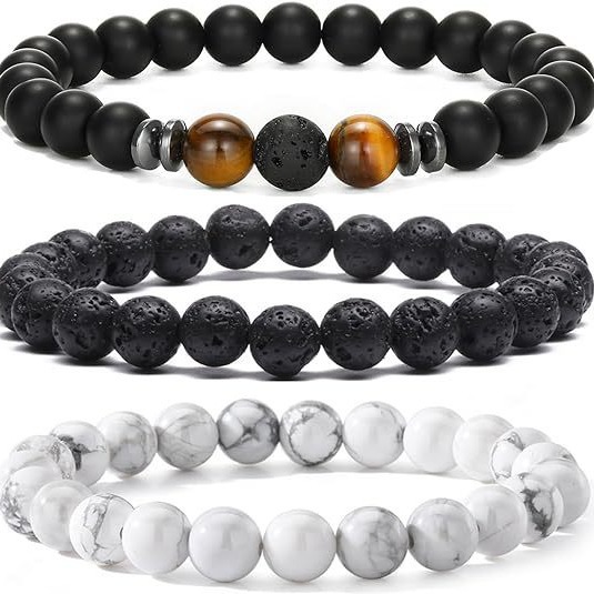 아마존 인기 상품 천연석 8mm 남녀 커플 팔찌 세트, - Amazon Men'S Fashion 리뷰 및 가격