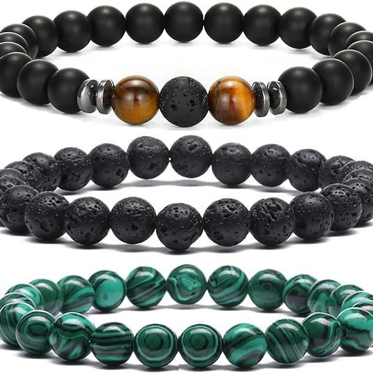 아마존 인기 상품 천연석 8mm 남녀 커플 팔찌 세트, - Amazon Men'S Fashion 리뷰 및 가격